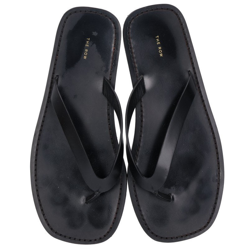 THEROW CITY FLIP FLOP Leather Sandals Black Size 38