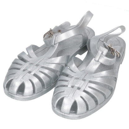 CELINE Rubber Sandals Silver Size 40