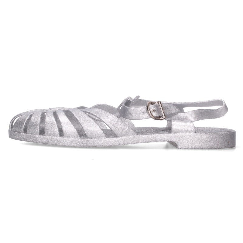 CELINE Rubber Sandals Silver Size 40