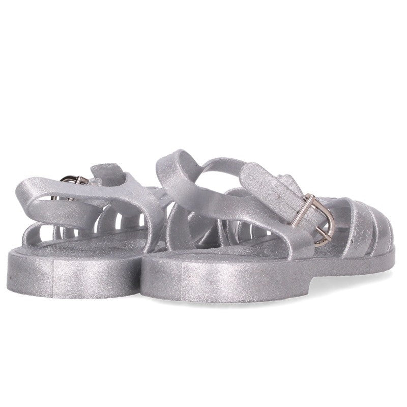 CELINE Rubber Sandals Silver Size 40