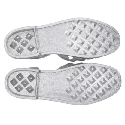 CELINE Rubber Sandals Silver Size 40