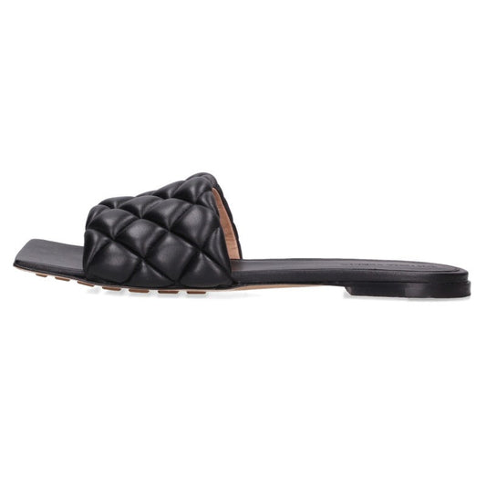 BOTTEGA VENETA Intrecciato Flat Heel Sandals Black Size 40