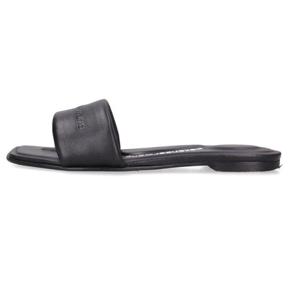 ALEXANDER WANG Logo Platform Leather Sandals Black Size 38