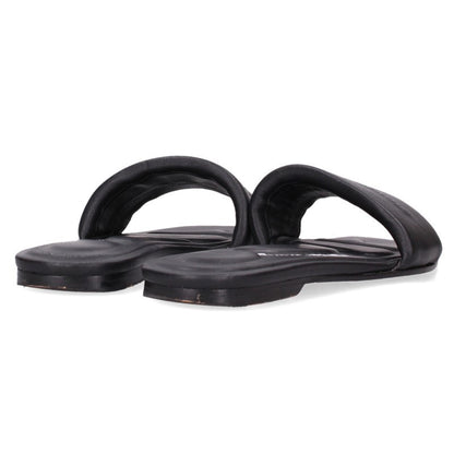 ALEXANDER WANG Logo Platform Leather Sandals Black Size 38