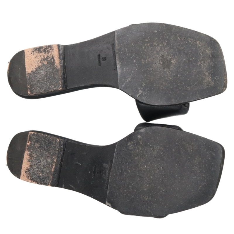 ALEXANDER WANG Logo Platform Leather Sandals Black Size 38
