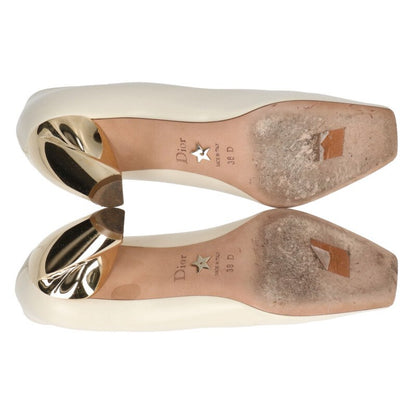 Christian Dior Metal Heel Off-White Gold Size 36