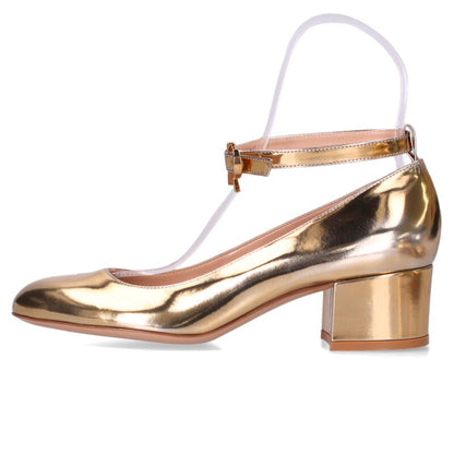 Gianvito Rossi Gold Metallic Leather Pumps Size 38