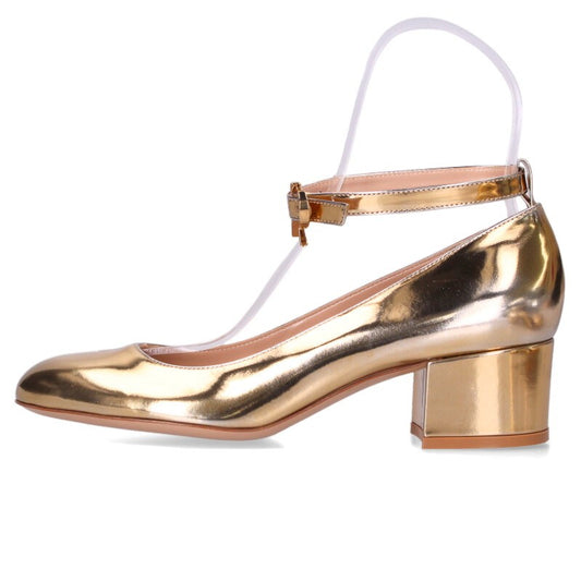 Gianvito Rossi Gold Metallic Leather Pumps Size 38