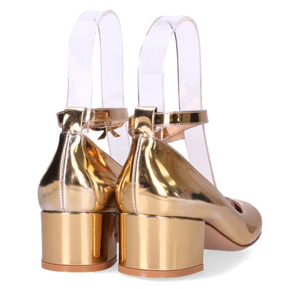 Gianvito Rossi Gold Metallic Leather Pumps Size 38