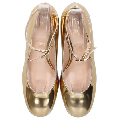 Gianvito Rossi Gold Metallic Leather Pumps Size 38