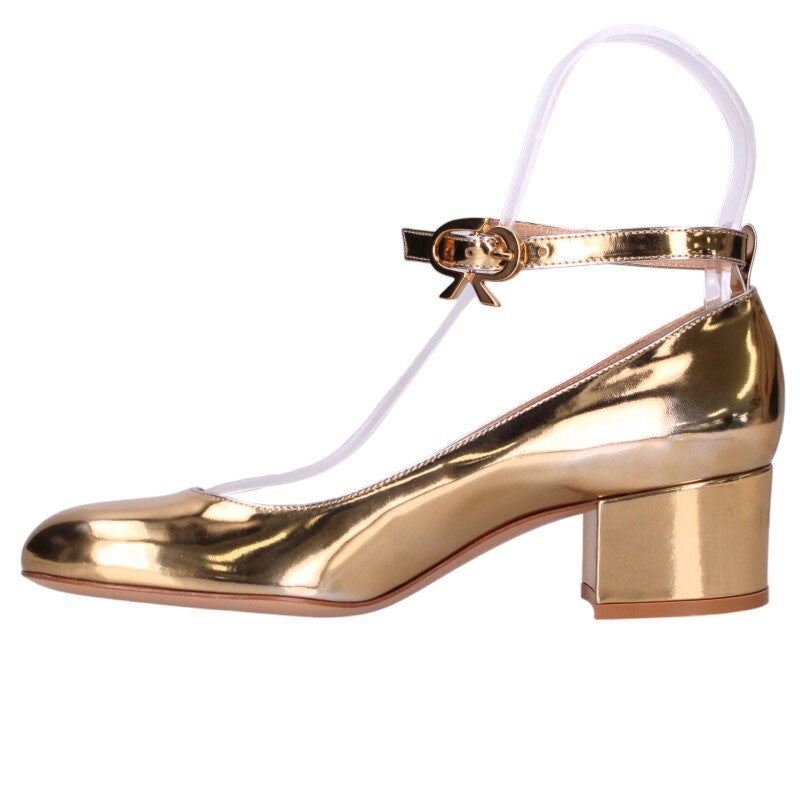 Gianvito Rossi Gold Metallic Leather Pumps Size 38