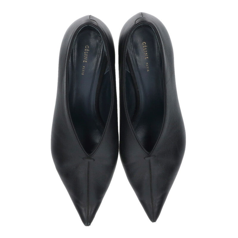 Celine Black Phoebe Era Leather Pumps Size 35