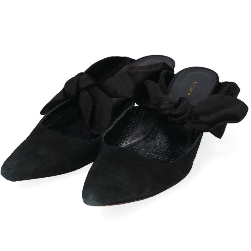 The Row Black Ribbon Strap Mules Size 38