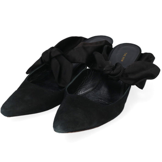 The Row Black Ribbon Strap Mules Size 38