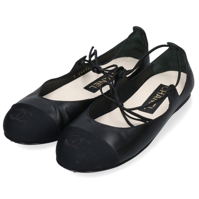 Chanel Coco Mark Flat Pumps Black Size 36C