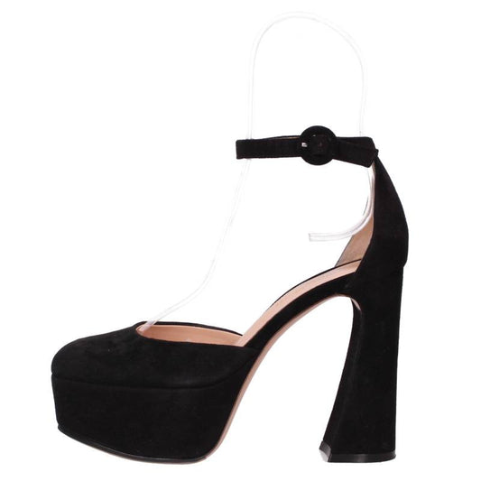 Gianvito Rossi Holly D'Orsay Suede Black Pumps Size 35