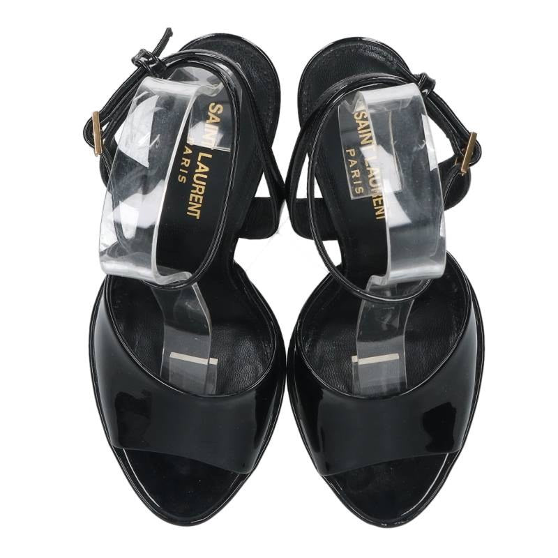 Saint Laurent Paris Patent Leather Belt Pumps Size 36