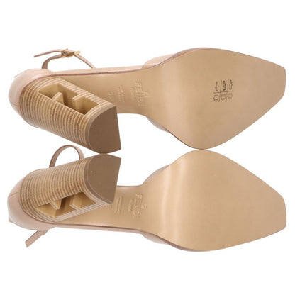 Fendi Beige Leather Strap Pumps Size 36