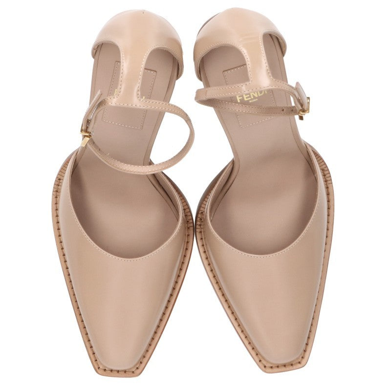 Fendi Beige Leather Strap Pumps Size 36