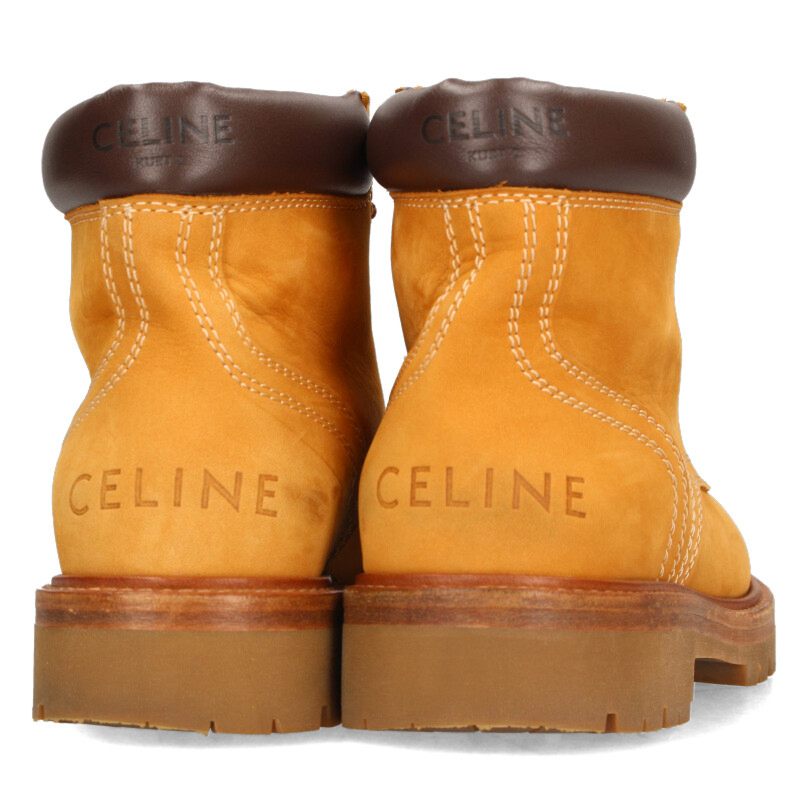 Celine KURT2 High Lace-Up Boots Beige Brown Size 36