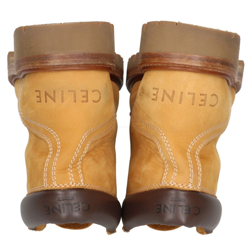 Celine KURT2 High Lace-Up Boots Beige Brown Size 36