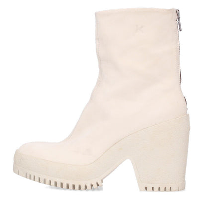 Kenzo Off-White Leather Heel Boots Size 37