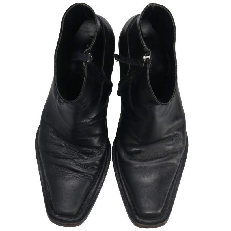 Acne Studios Black Side-Zip Leather Boots Size 41