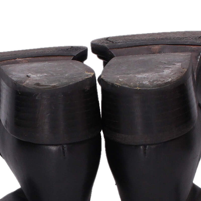 Acne Studios Black Side-Zip Leather Boots Size 41