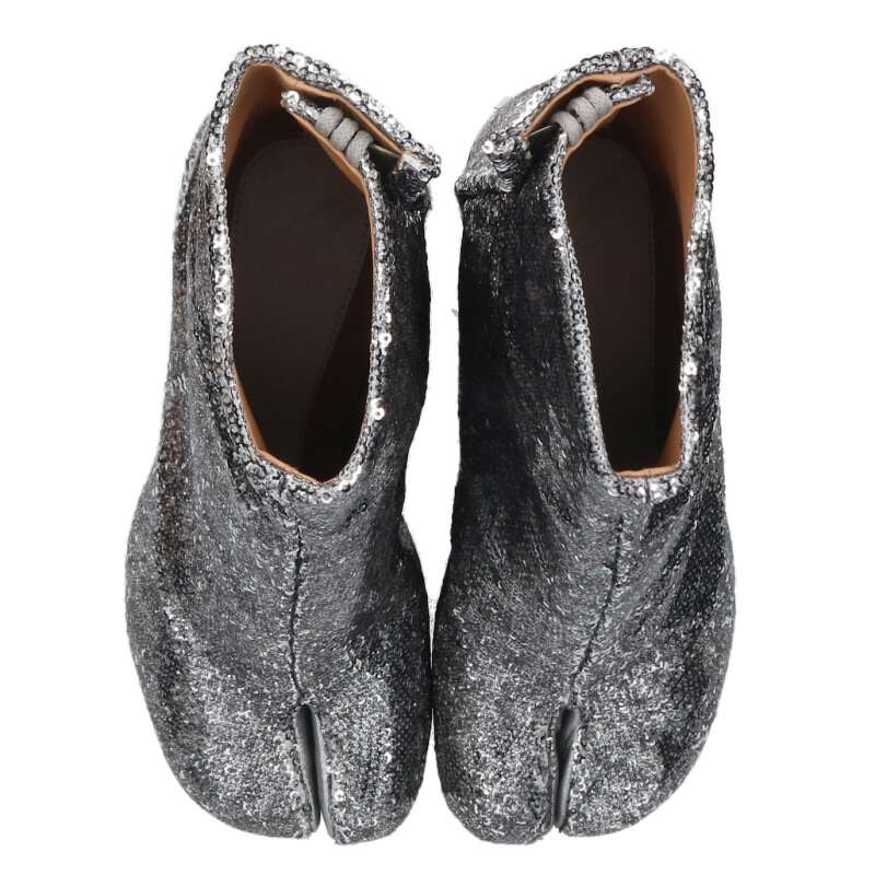 Maison Margiela Silver Sequined Tabi Boots Size 36
