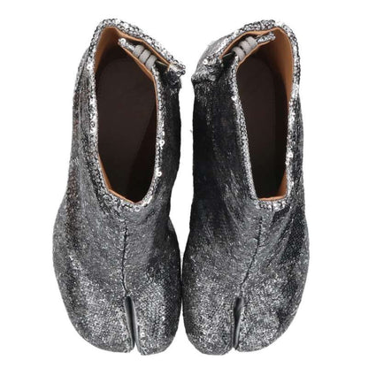 Maison Margiela Silver Sequined Tabi Boots Size 36