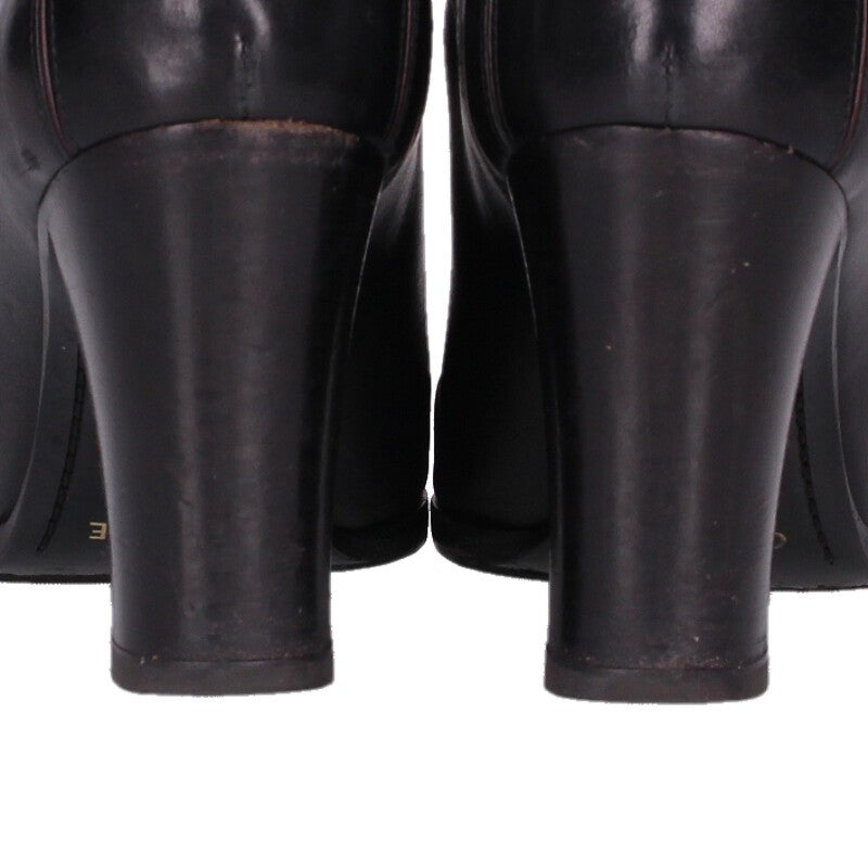 Celine Triomphe Leather Long Boots Black Size 35