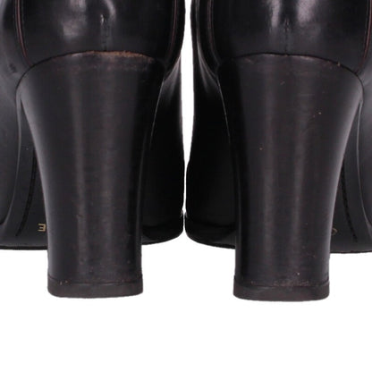 Celine Triomphe Leather Long Boots Black Size 35