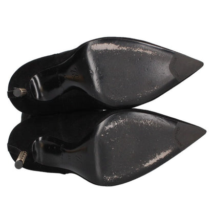 Louis Vuitton Suede Long Heeled Boots Black & Gold Size 37