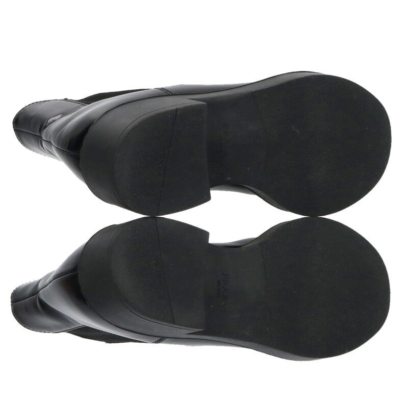 Prada Black Chocolate Side-Gore Chelsea Boots Size 36.5