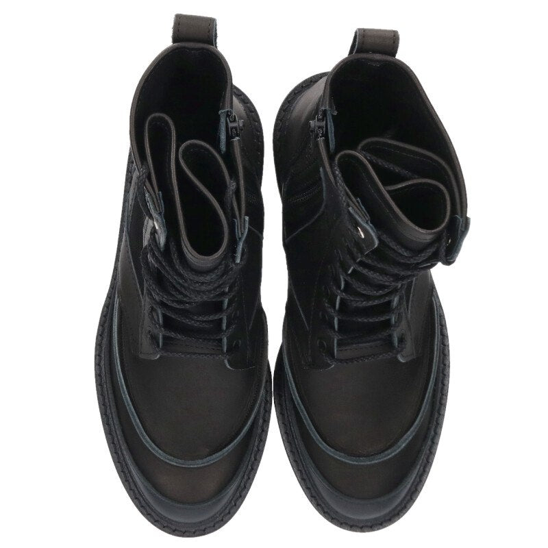 Yohji Yamamoto Cotton Duck Leather Military Boots Size 5