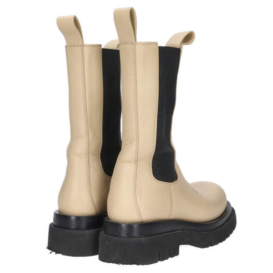 Bottega Veneta Beige Lug Sole Chelsea Leather Boots Size 37