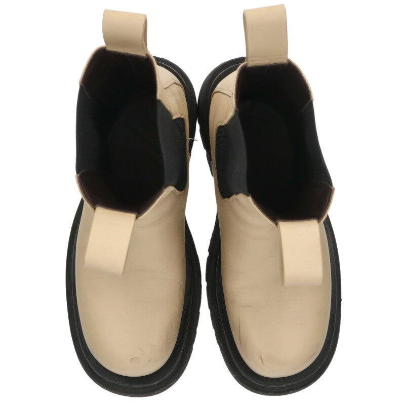 Bottega Veneta Beige Lug Sole Chelsea Leather Boots Size 37