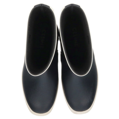 Celine Logo Rubber Rain Boots Black White Size 37