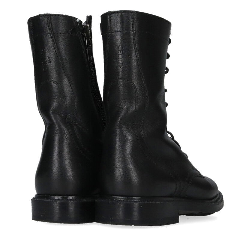 Celine Black Side Zip Lace-Up Boots Size 36