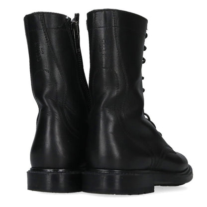 Celine Black Side Zip Lace-Up Boots Size 36