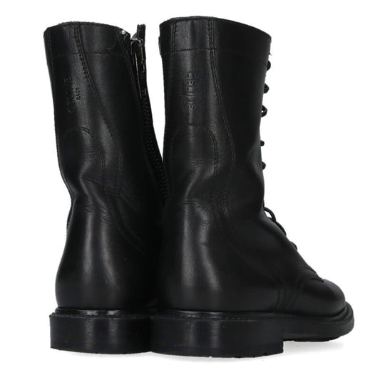 Celine Black Side Zip Lace-Up Boots Size 36