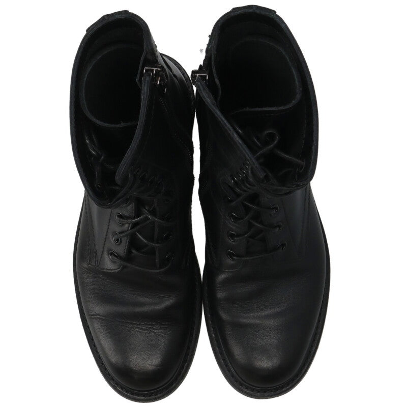Celine Black Side Zip Lace-Up Boots Size 36