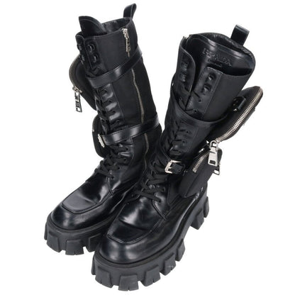 Prada Black Monolith Long Boots with Pouch Size 38.5