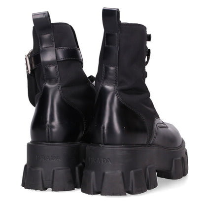 Prada Black Monolith Pouch Boots Size 38