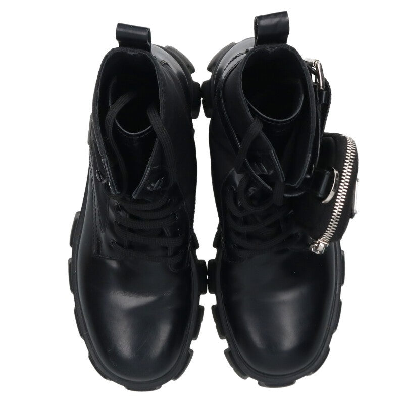 Prada Black Monolith Pouch Boots Size 38