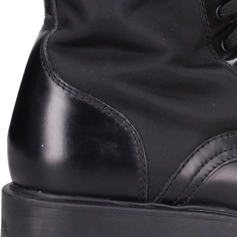 Prada Black Monolith Pouch Boots Size 38