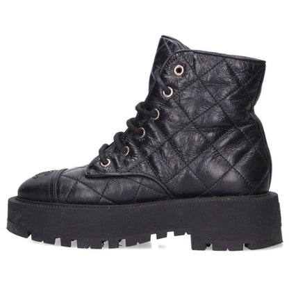 Chanel Matelasse Leather Boots Size 36