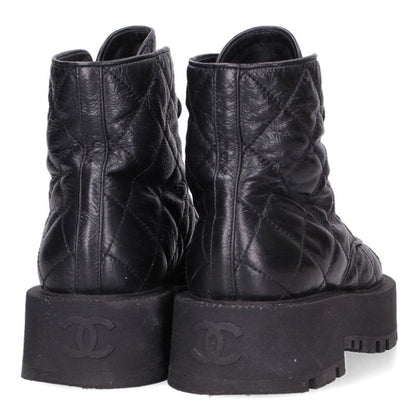 Chanel Matelasse Leather Boots Size 36