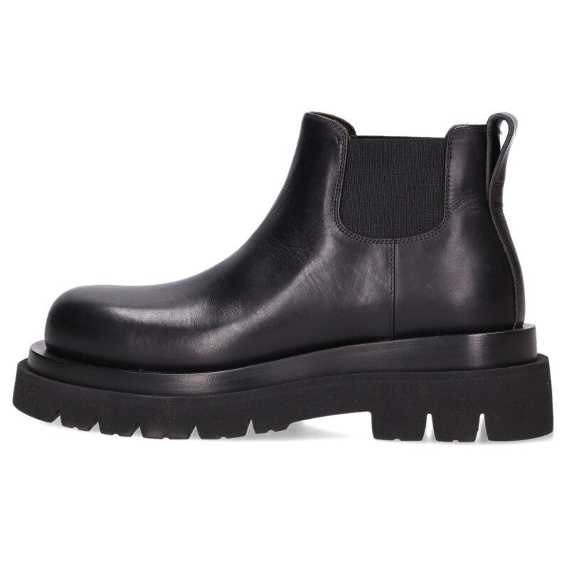 Bottega Veneta Black Leather Lug Sole Chelsea Boots Size 37