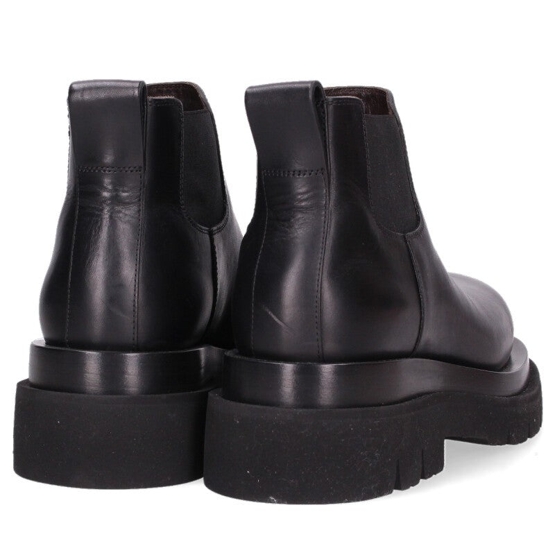 Bottega Veneta Black Leather Lug Sole Chelsea Boots Size 37